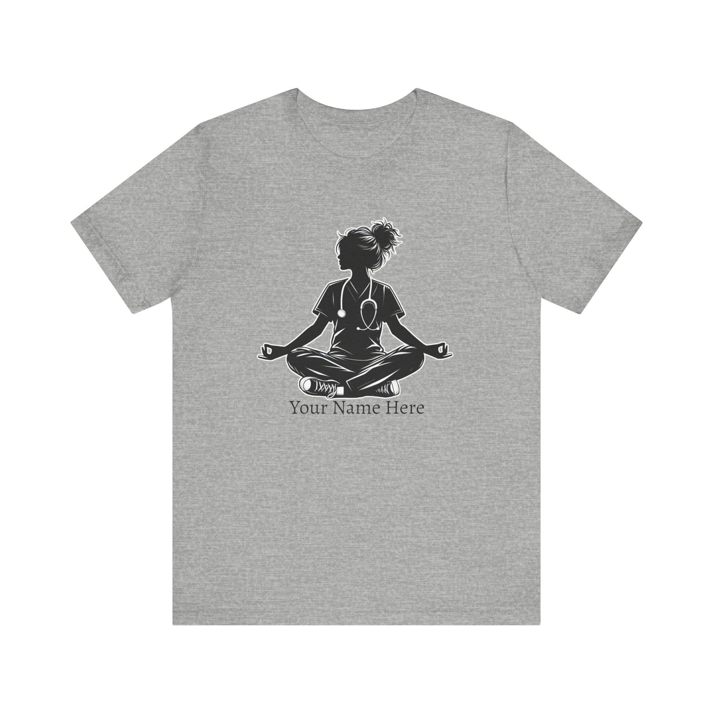 Add Your Name - Nurse yoga pose 2 - Unisex Jersey Short Sleeve Tee