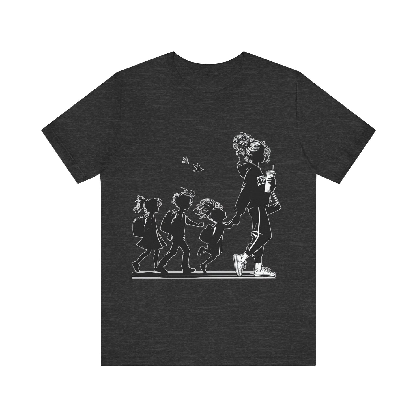 Mother dropping off kids - Jersey Short Sleeve Tee | 4