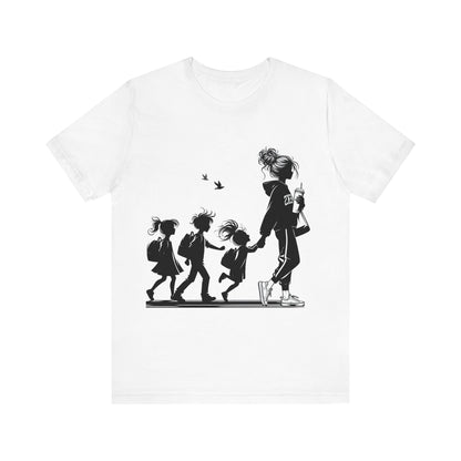 Mother dropping off kids - Jersey Short Sleeve Tee | 4