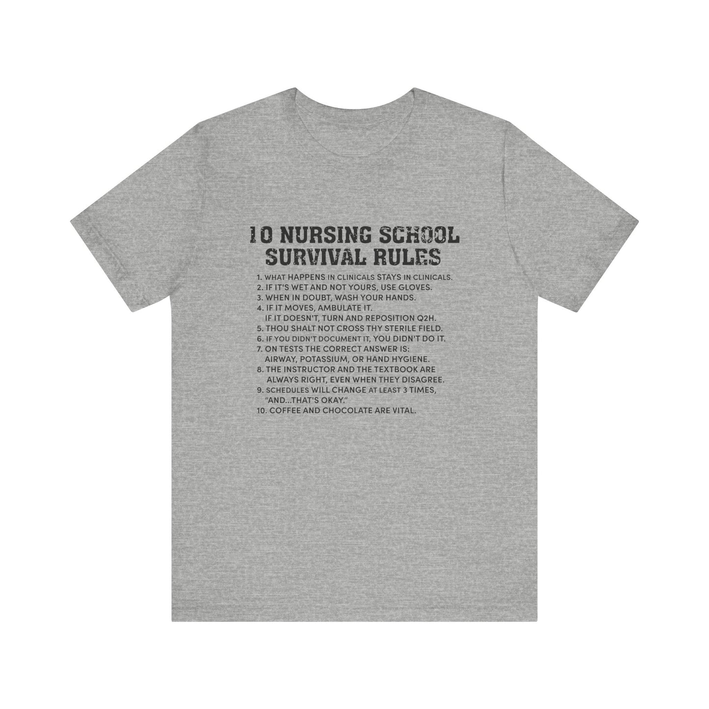 Nursing school survival rules - Unisex Jersey Short Sleeve Tee - Nurse