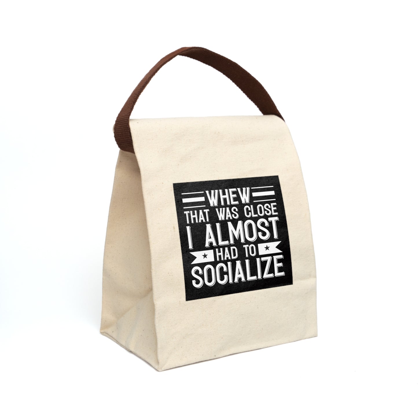 Canvas Lunch Bag With Strap - Antisocial humor 2