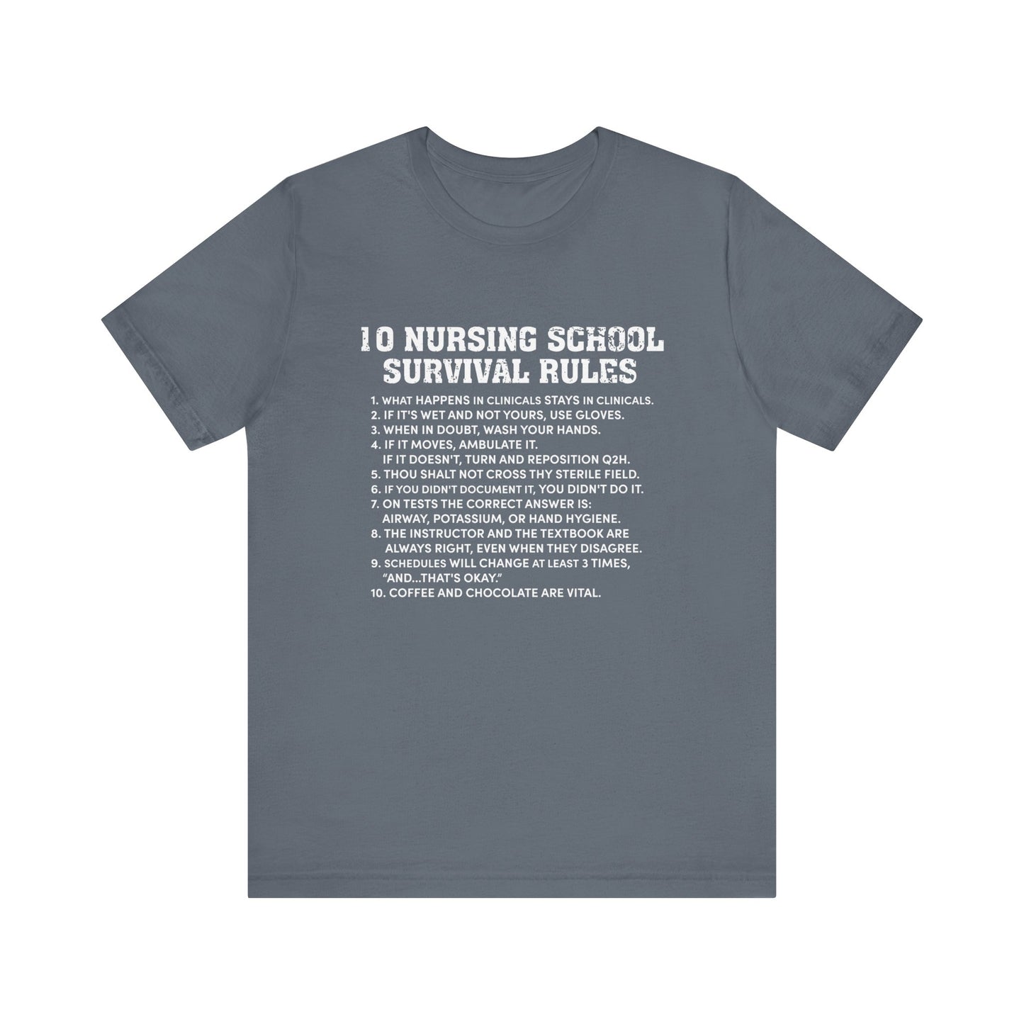 Nursing school survival rules - Unisex Jersey Short Sleeve Tee - Nurse