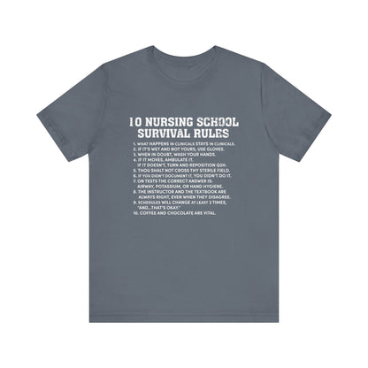 Nursing school survival rules - Unisex Jersey Short Sleeve Tee - Nurse