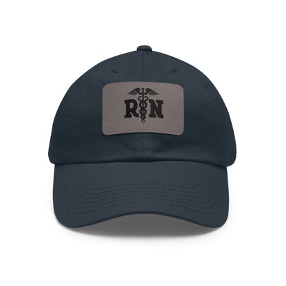 Nurse Hat with Leather Patch (Rectangle) - RN