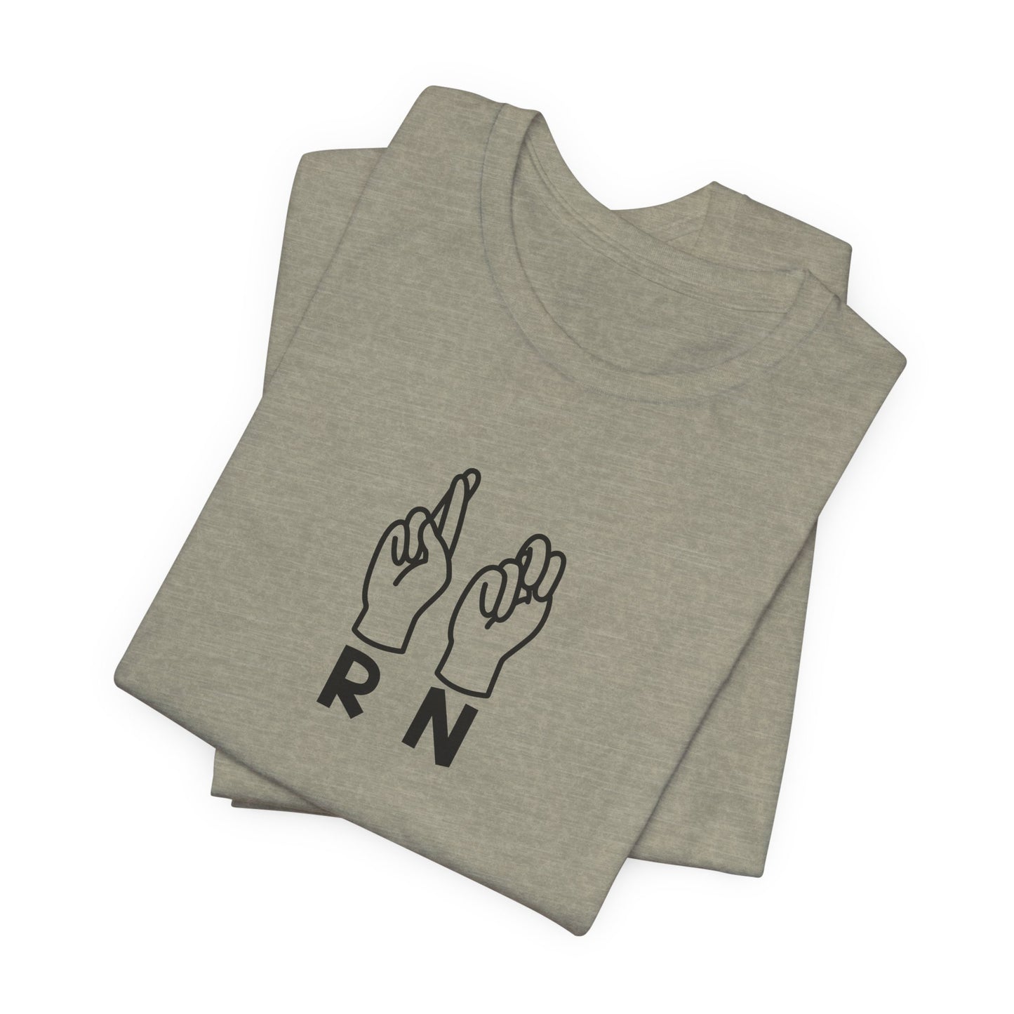 Sign Language "RN" - Unisex Jersey Short Sleeve Tee - Nurse