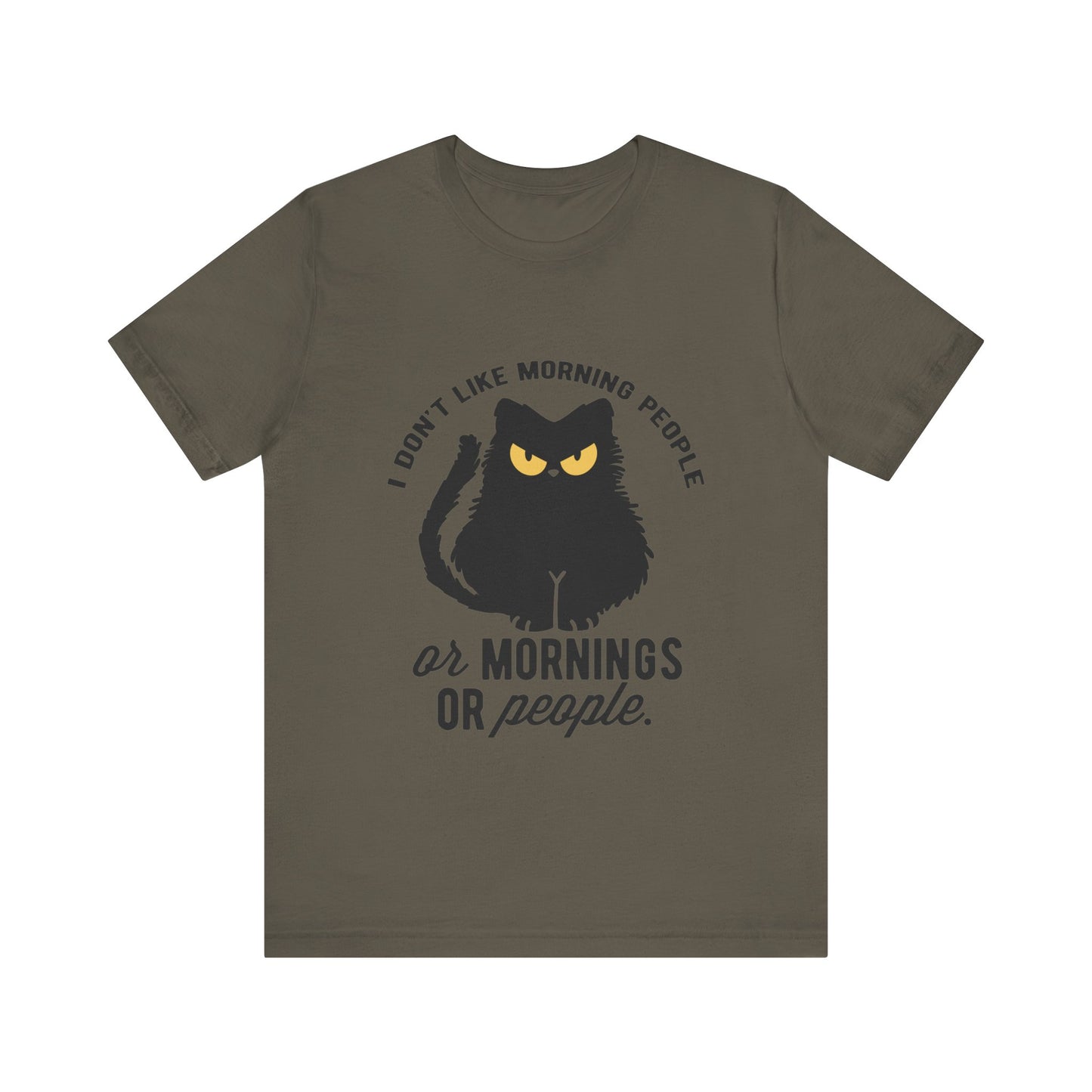 I don't like morning people - Cat - Jersey Short Sleeve Tee