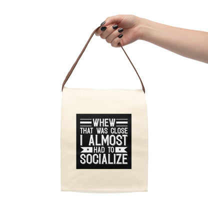 Canvas Lunch Bag With Strap - Antisocial humor 2