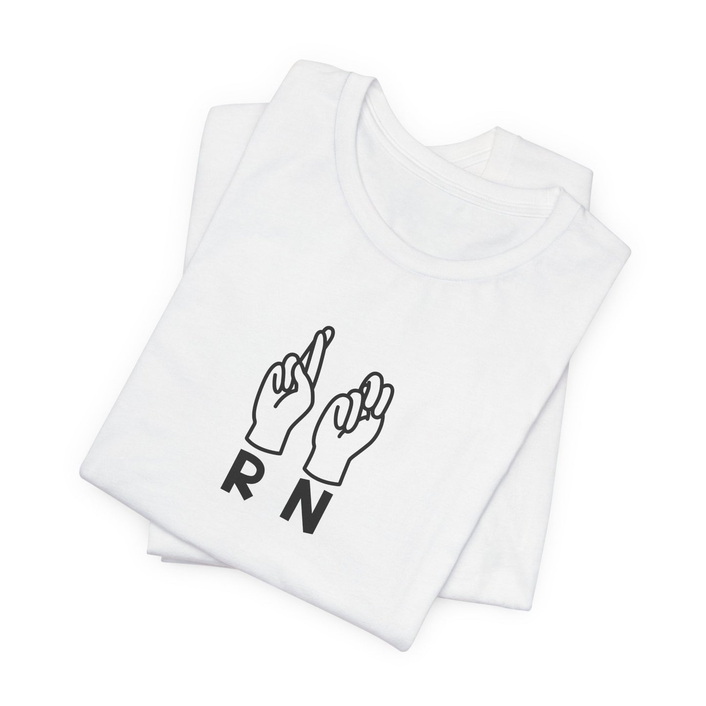 Sign Language "RN" - Unisex Jersey Short Sleeve Tee - Nurse