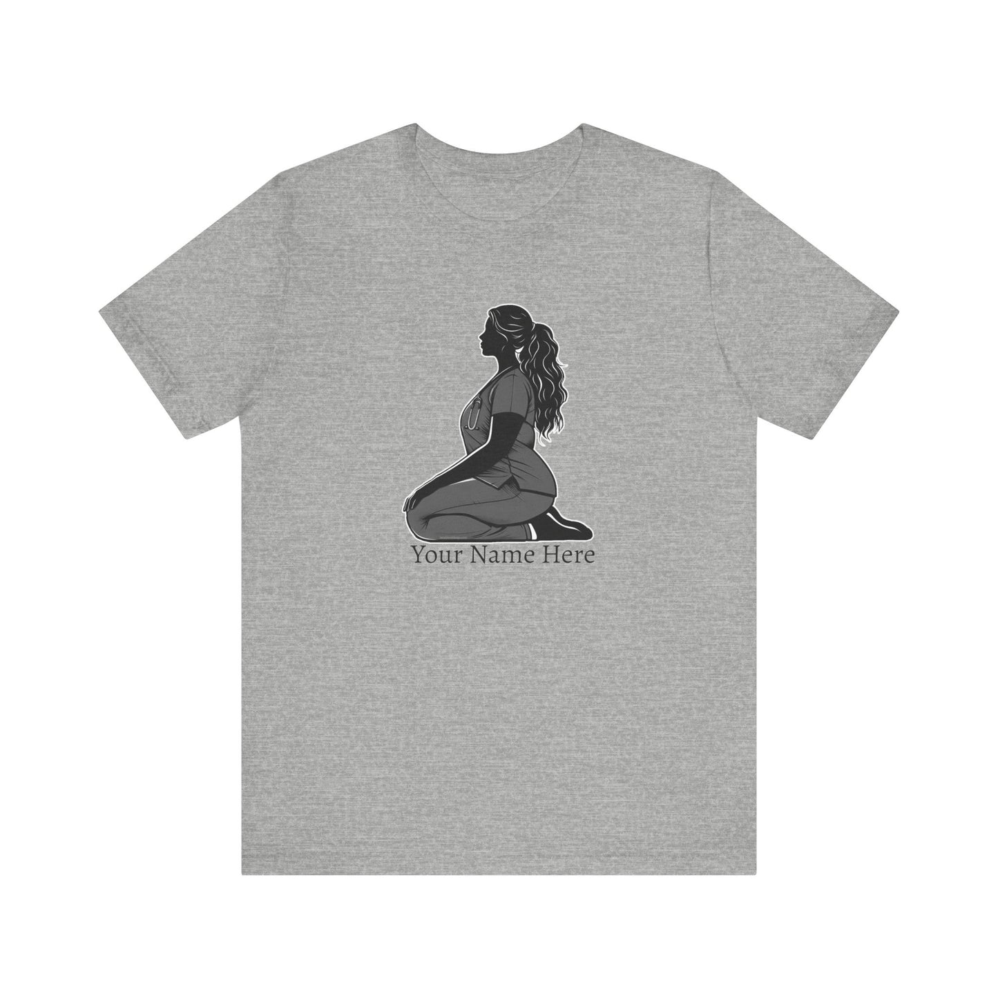 Add Your Name - Nurse yoga pose 5 - Unisex Jersey Short Sleeve Tee