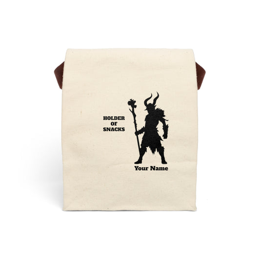 Add Your Name - Holder of Snacks (D&D) - Canvas Lunch Bag With Strap | 1