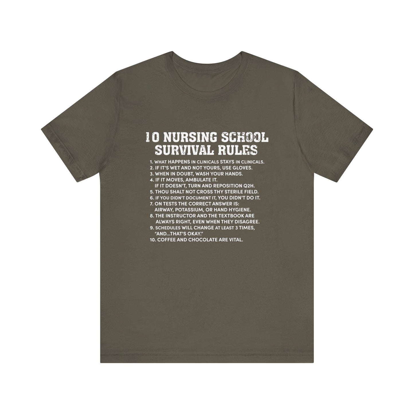 Nursing school survival rules - Unisex Jersey Short Sleeve Tee - Nurse