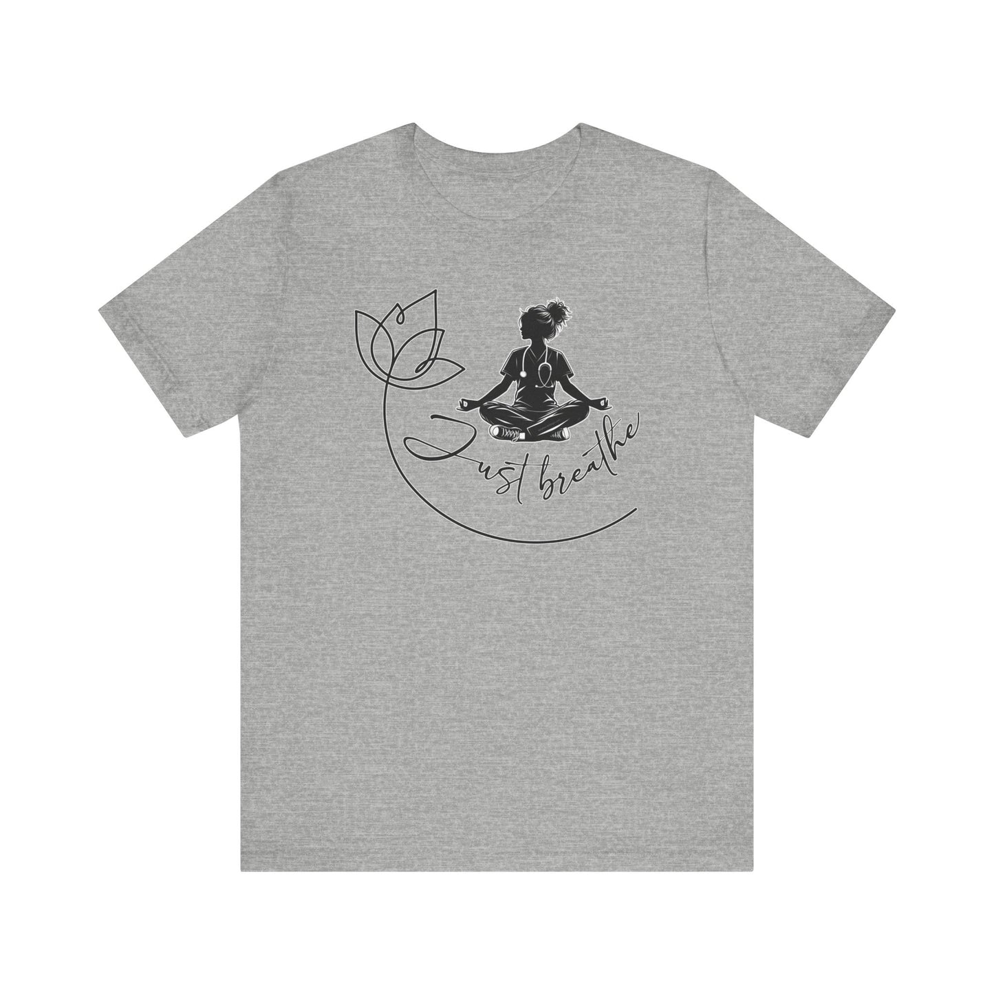 Just Breathe Nurse yoga pose 2 - Unisex Jersey Short Sleeve Tee