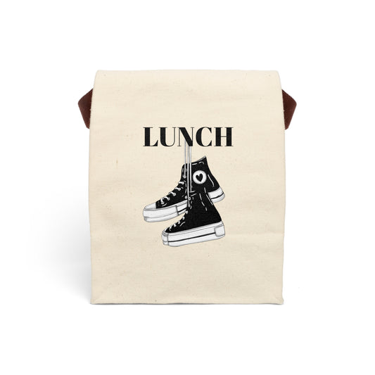 Canvas Lunch Bag With Strap - "Lunch"