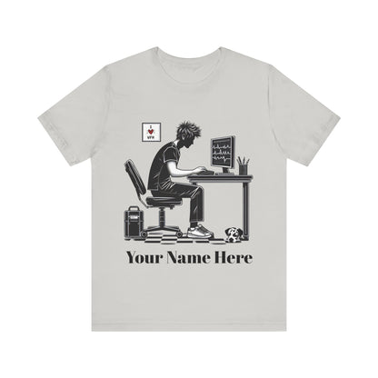 Add Your Name - Remote Nurse  (male) - Unisex Jersey Short Sleeve Tee