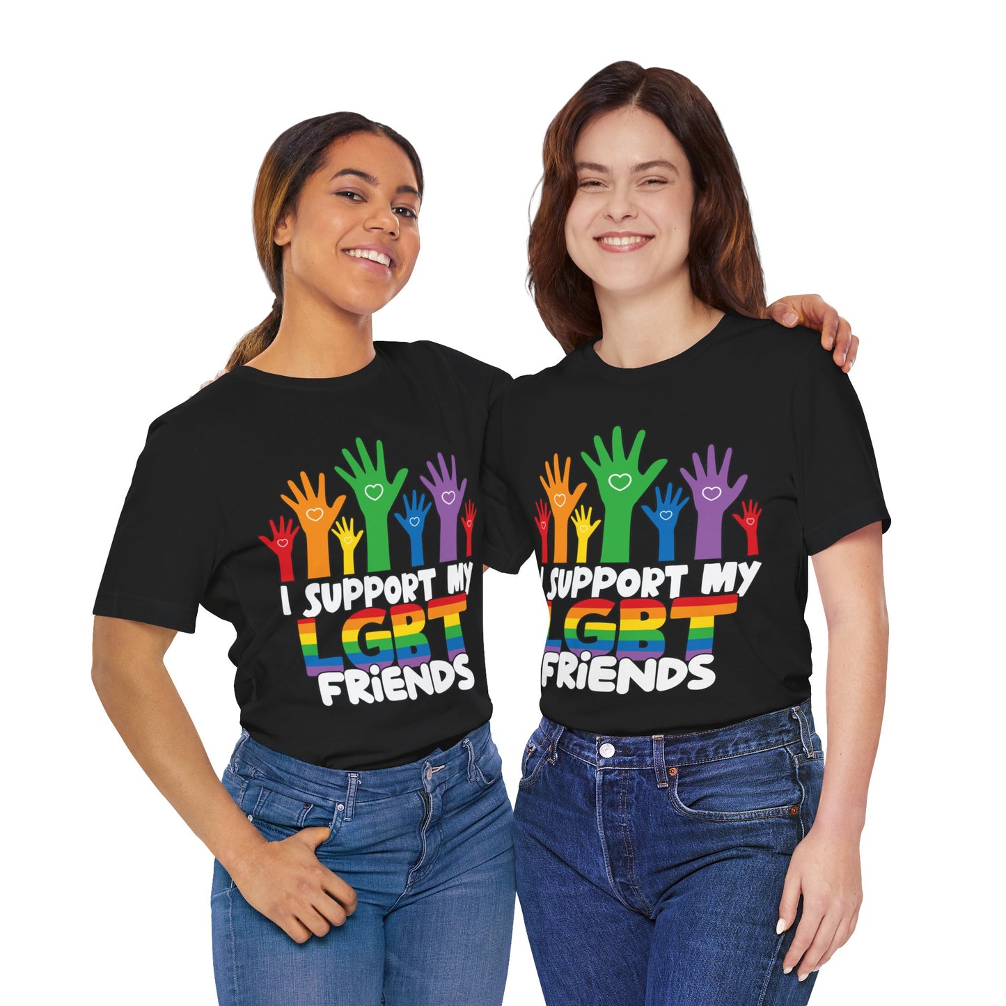 I support my LGBT Friends - Jersey Short Sleeve Tee