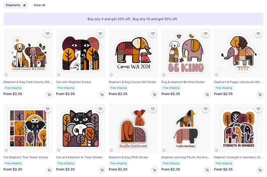 Elephant Stickers & Magnets (Redbubble Store)