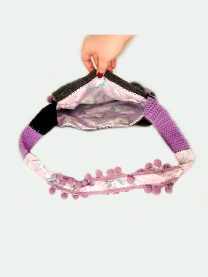 Purple/Black Crocheted Purse by local PNW artist BP Creations