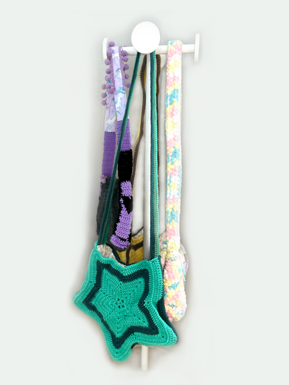 Crocheted Star Purse (green) by local PNW artist BP Creations