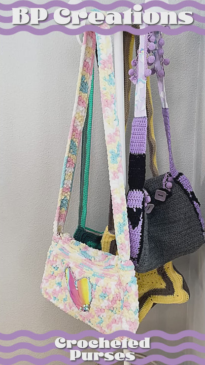 Purple/Black Crocheted Purse by local PNW artist BP Creations